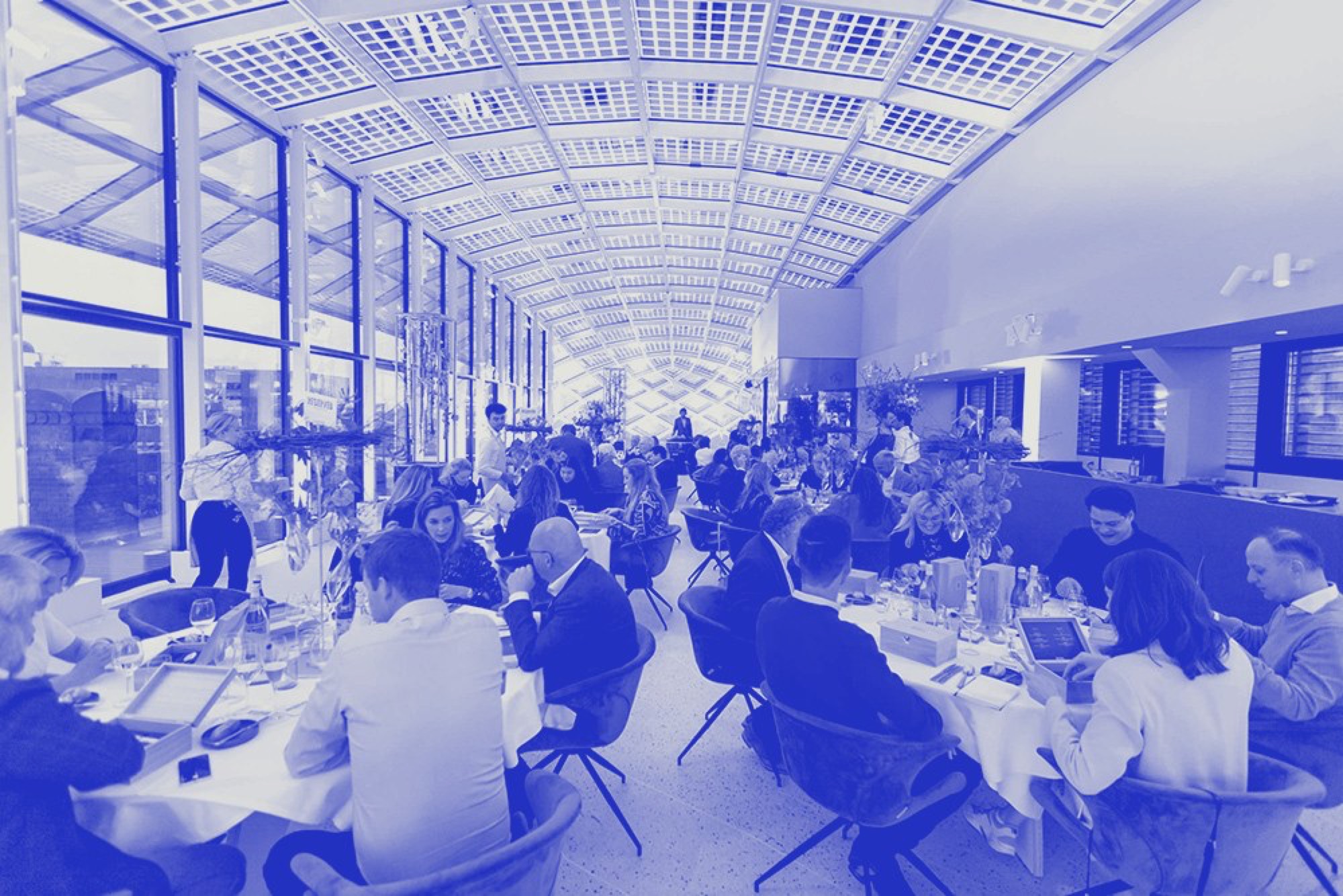 Lunch under the glass dome